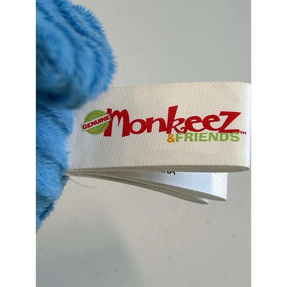 Monkeez & Friends Plush Sonny Puppy Dog Blue Corduroy‎ Green Scarf 2012